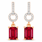 Emerald-Cut Diamond Drop Earrings