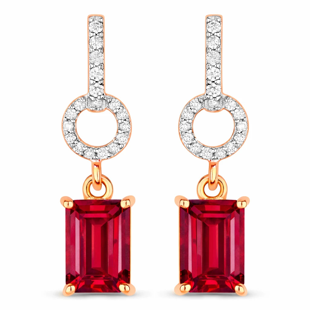 Emerald-Cut Diamond Drop Earrings