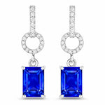 Emerald-Cut Diamond Drop Earrings