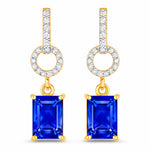 Emerald-Cut Diamond Drop Earrings