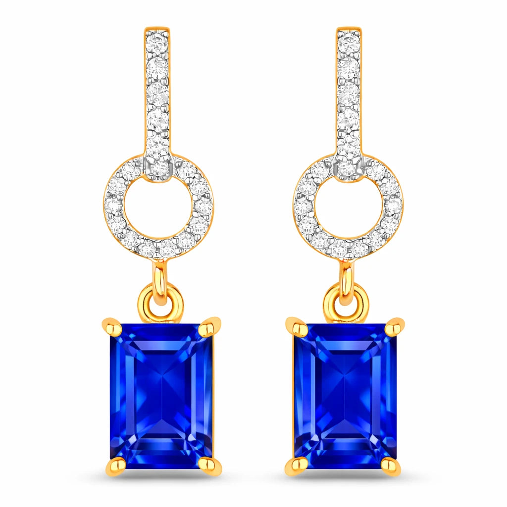 Emerald-Cut Diamond Drop Earrings