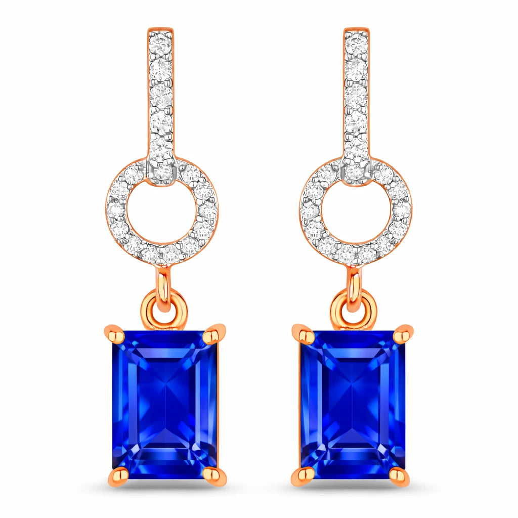 Emerald-Cut Diamond Drop Earrings