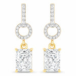 Emerald-Cut Diamond Drop Earrings