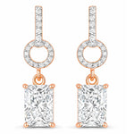 Emerald-Cut Diamond Drop Earrings