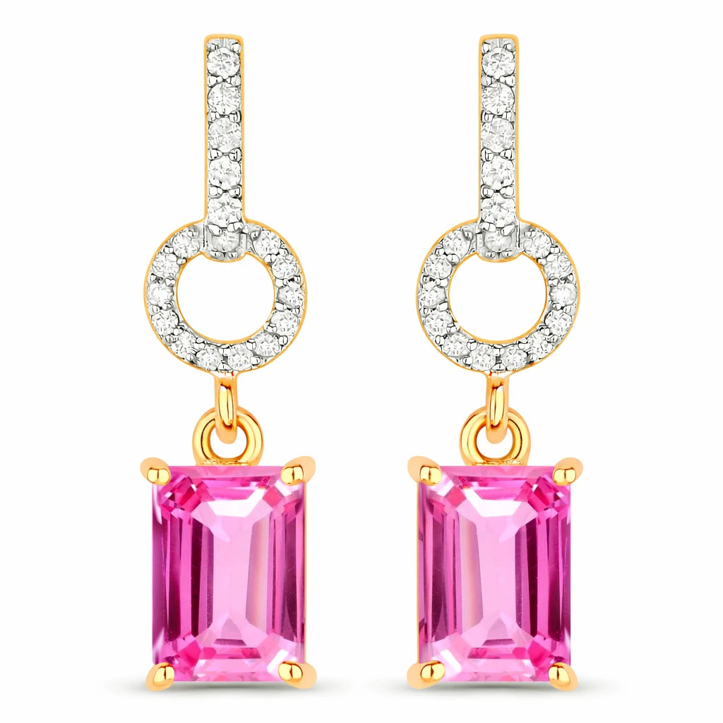 Emerald-Cut Diamond Drop Earrings