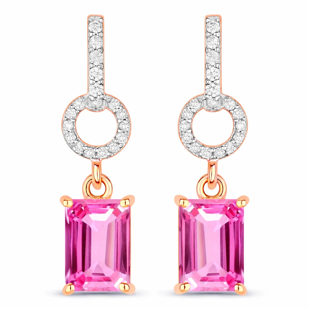 Emerald-Cut Diamond Drop Earrings