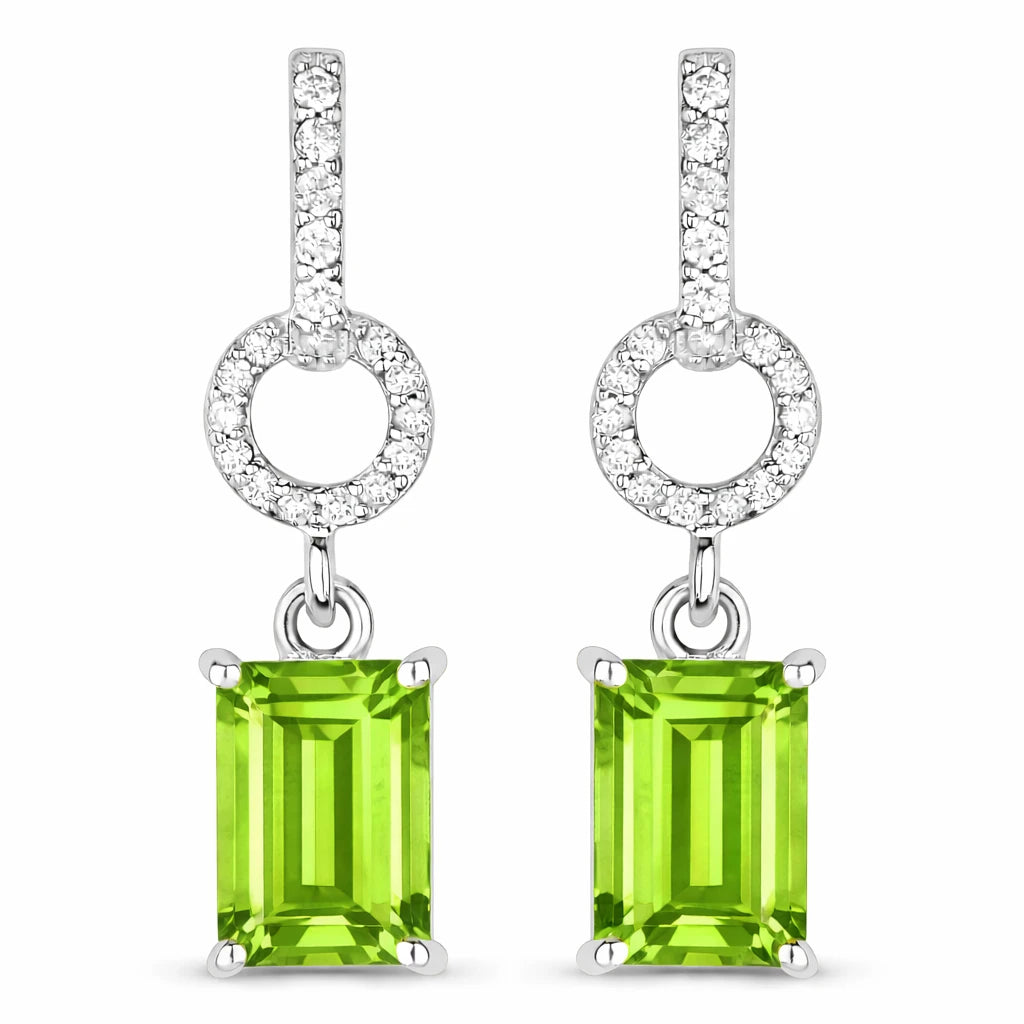 Emerald-Cut Diamond Drop Earrings