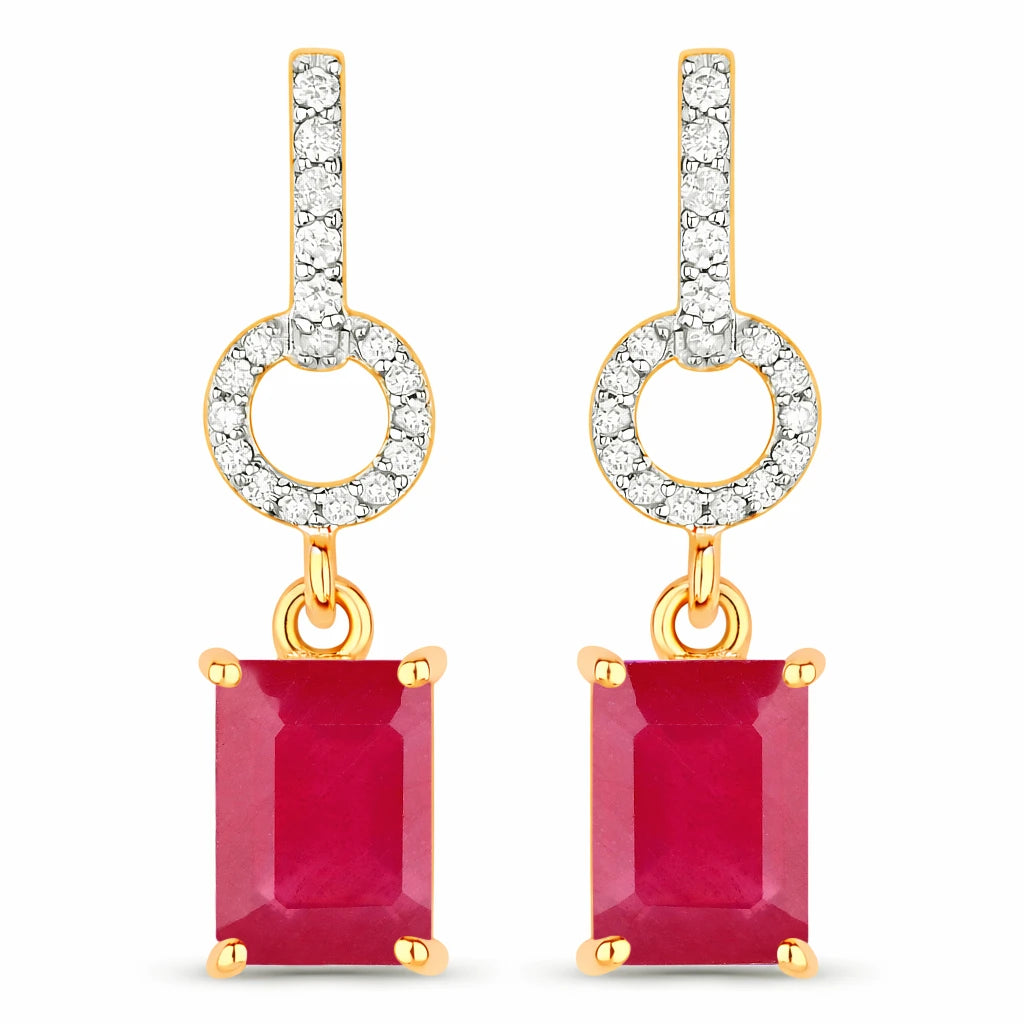 Emerald-Cut Diamond Drop Earrings