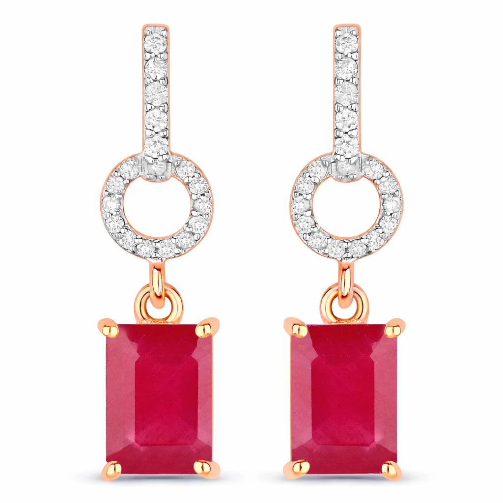 Emerald-Cut Diamond Drop Earrings