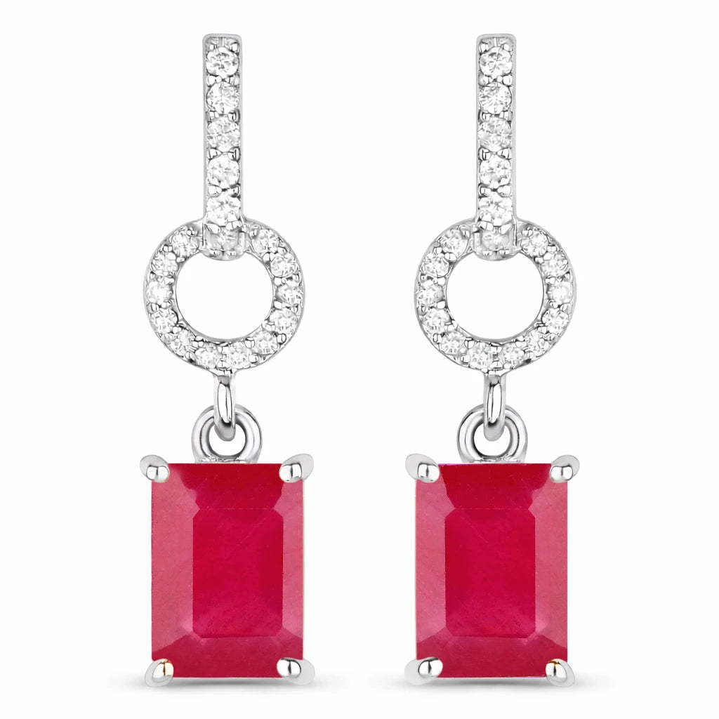 Emerald-Cut Diamond Drop Earrings