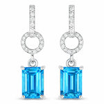 Emerald-Cut Diamond Drop Earrings