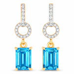 Emerald-Cut Diamond Drop Earrings