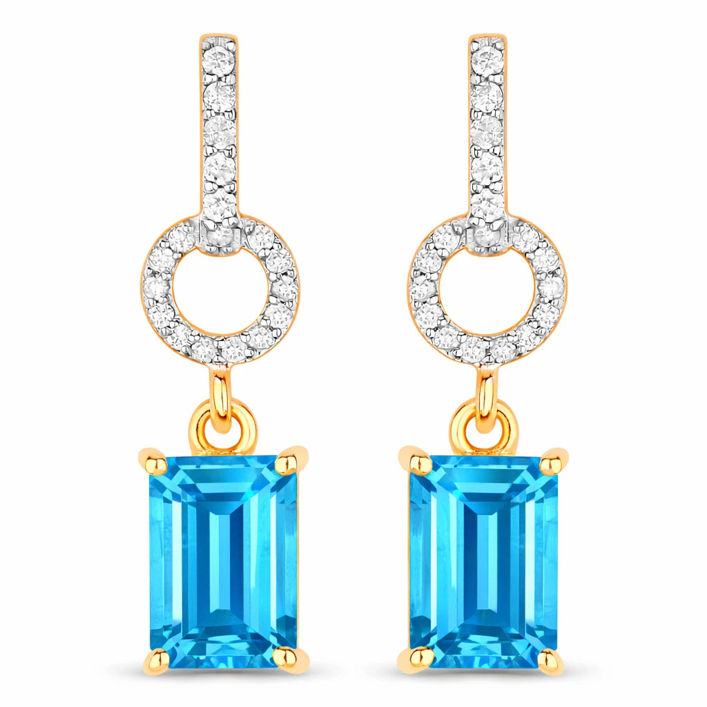 Emerald-Cut Diamond Drop Earrings