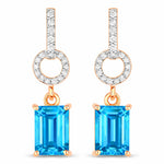 Emerald-Cut Diamond Drop Earrings