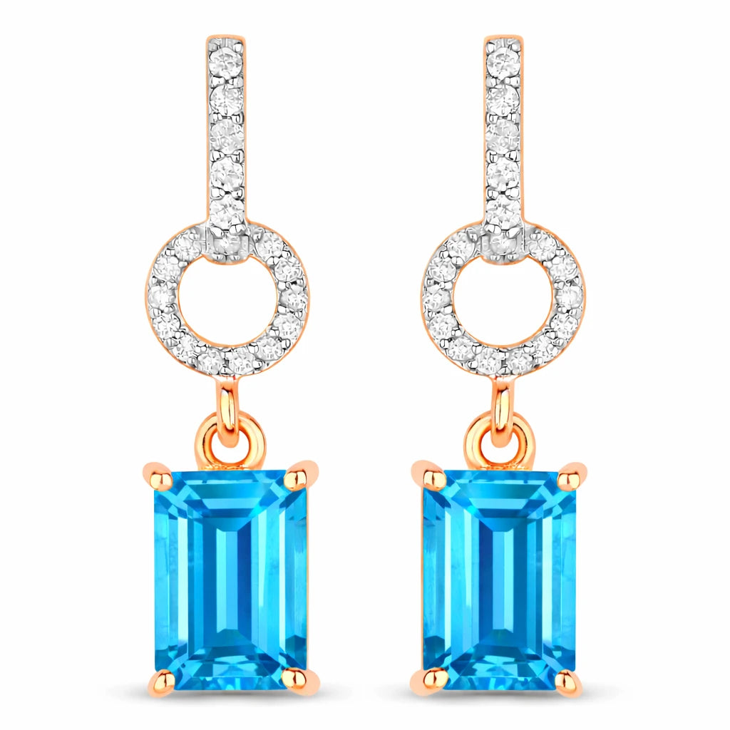 Emerald-Cut Diamond Drop Earrings
