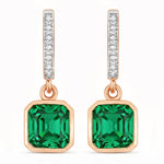 Octagon Cut Diamond Accent Drop Earrings