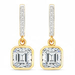 Octagon Cut Diamond Accent Drop Earrings