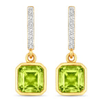 Octagon Cut Diamond Accent Drop Earrings