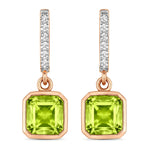 Octagon Cut Diamond Accent Drop Earrings