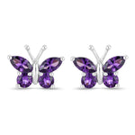 Marquise Round Cut Butterfly Stud Earrings