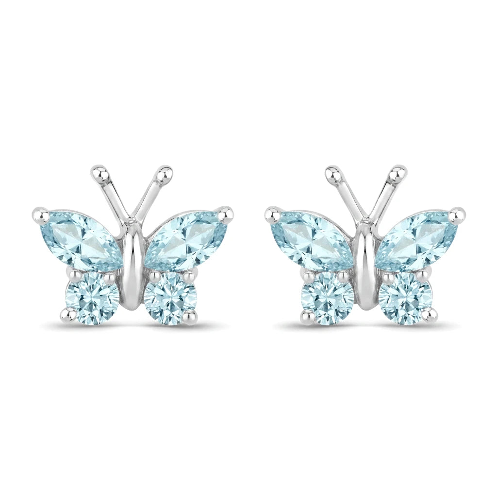Marquise Round Cut Butterfly Stud Earrings