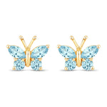 Marquise Round Cut Butterfly Stud Earrings