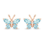 Marquise Round Cut Butterfly Stud Earrings