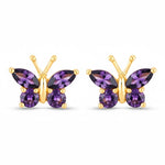 Marquise Round Cut Butterfly Stud Earrings
