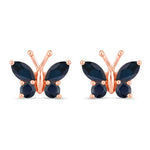 Marquise Round Cut Butterfly Stud Earrings