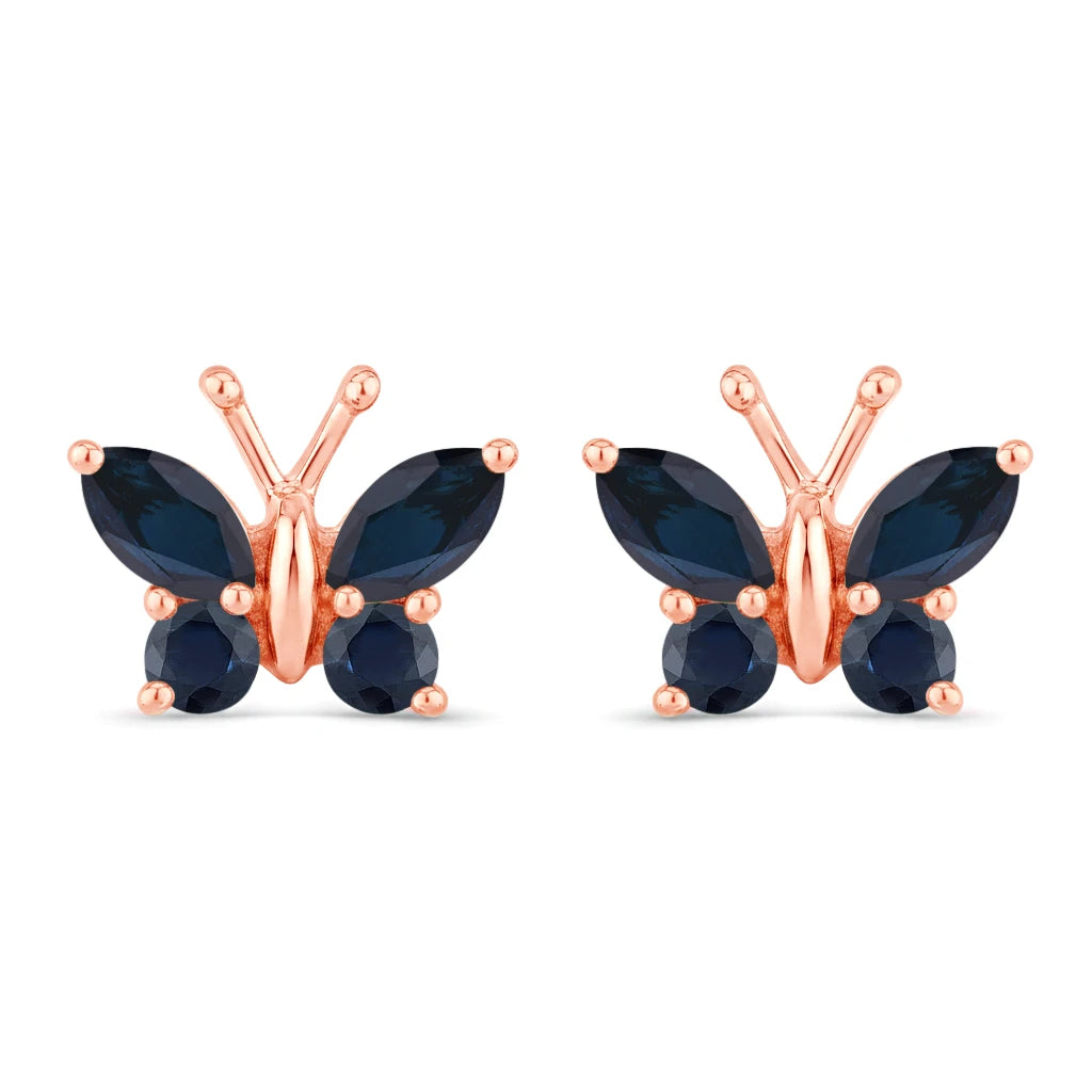 Marquise Round Cut Butterfly Stud Earrings