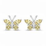 Marquise Round Cut Butterfly Stud Earrings