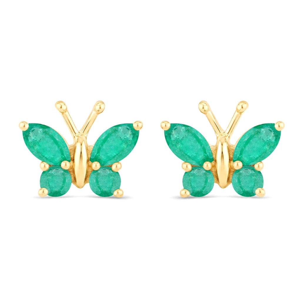 Marquise Round Cut Butterfly Stud Earrings