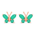 Marquise Round Cut Butterfly Stud Earrings