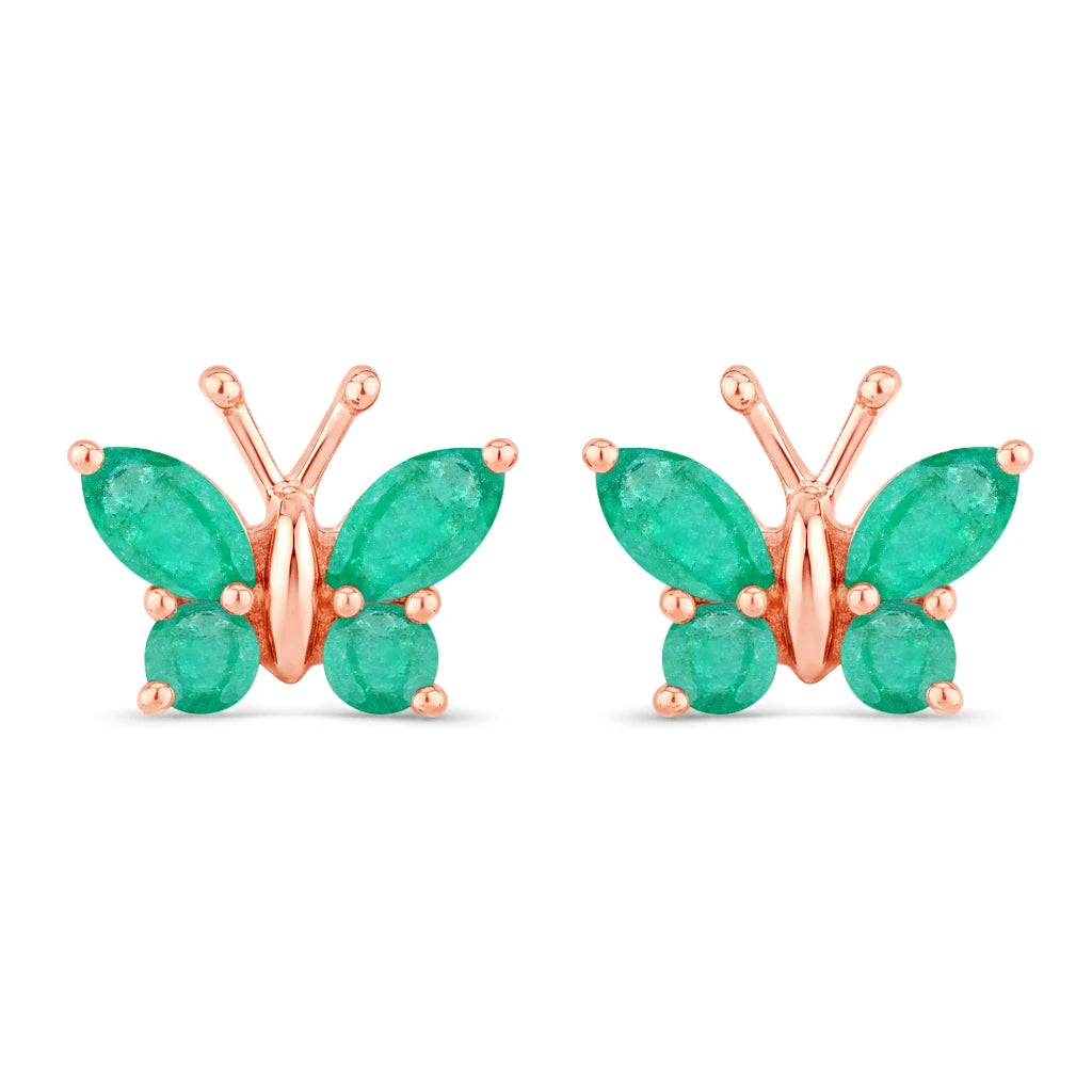 Marquise Round Cut Butterfly Stud Earrings