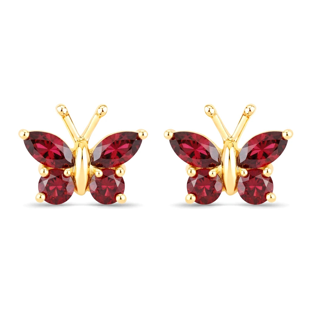 Marquise Round Cut Butterfly Stud Earrings
