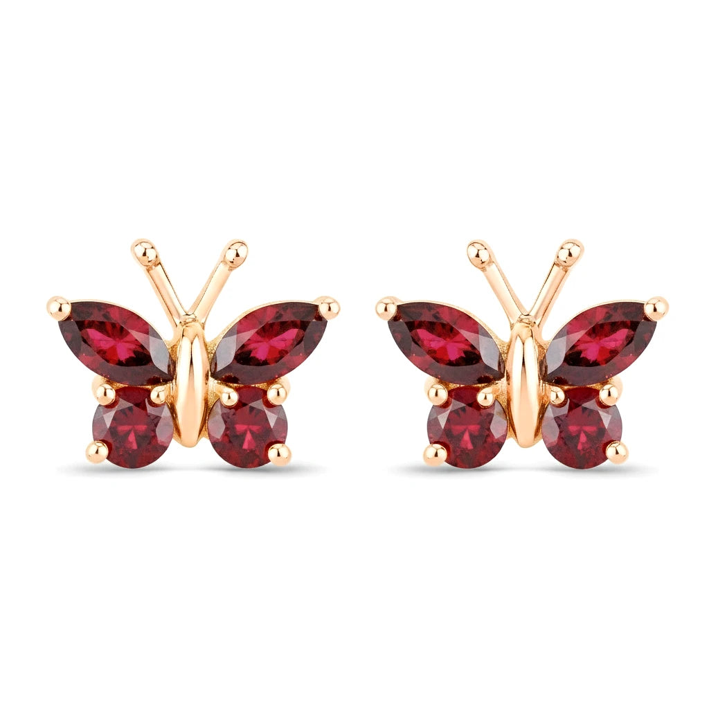 Marquise Round Cut Butterfly Stud Earrings
