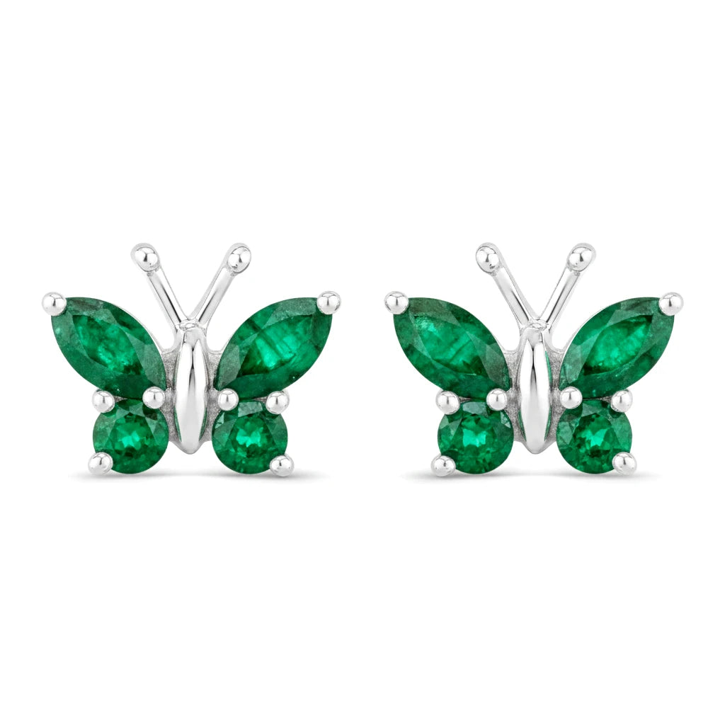 Marquise Round Cut Butterfly Stud Earrings
