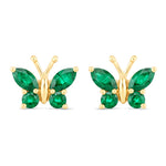 Marquise Round Cut Butterfly Stud Earrings