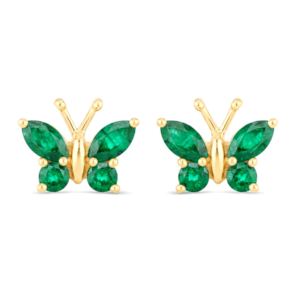 Marquise Round Cut Butterfly Stud Earrings