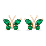 Marquise Round Cut Butterfly Stud Earrings