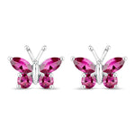 Marquise Round Cut Butterfly Stud Earrings