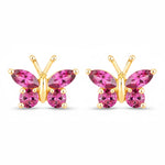 Marquise Round Cut Butterfly Stud Earrings