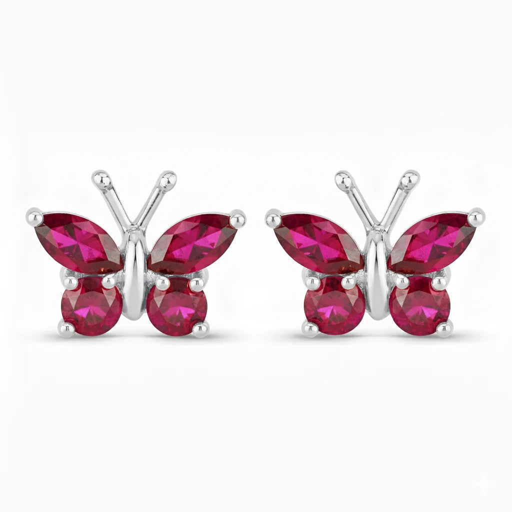 Marquise Round Cut Butterfly Stud Earrings