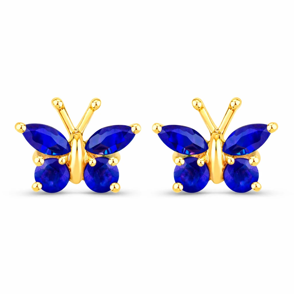Marquise Round Cut Butterfly Stud Earrings
