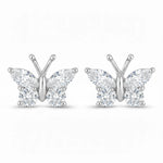 Marquise Round Cut Butterfly Stud Earrings