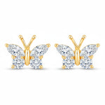 Marquise Round Cut Butterfly Stud Earrings