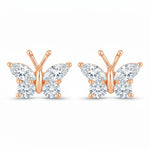 Marquise Round Cut Butterfly Stud Earrings