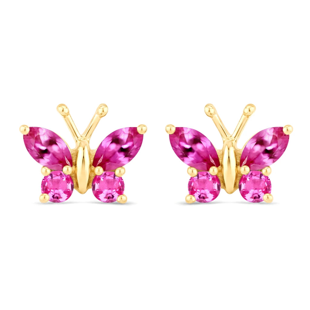 Marquise Round Cut Butterfly Stud Earrings