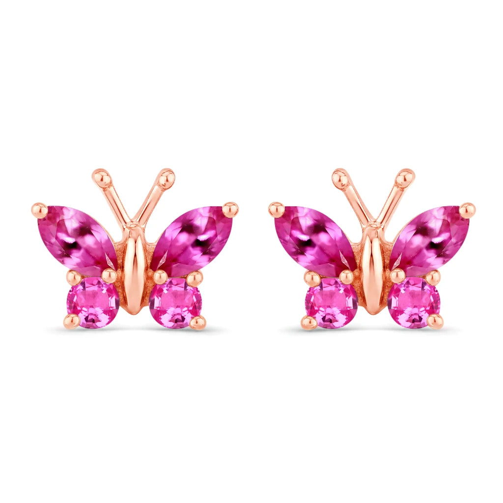 Marquise Round Cut Butterfly Stud Earrings