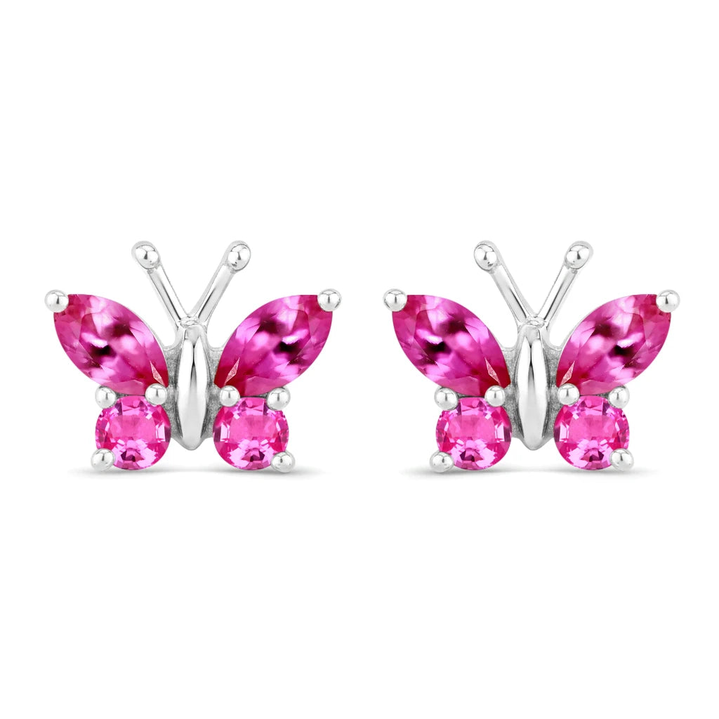 Marquise Round Cut Butterfly Stud Earrings
